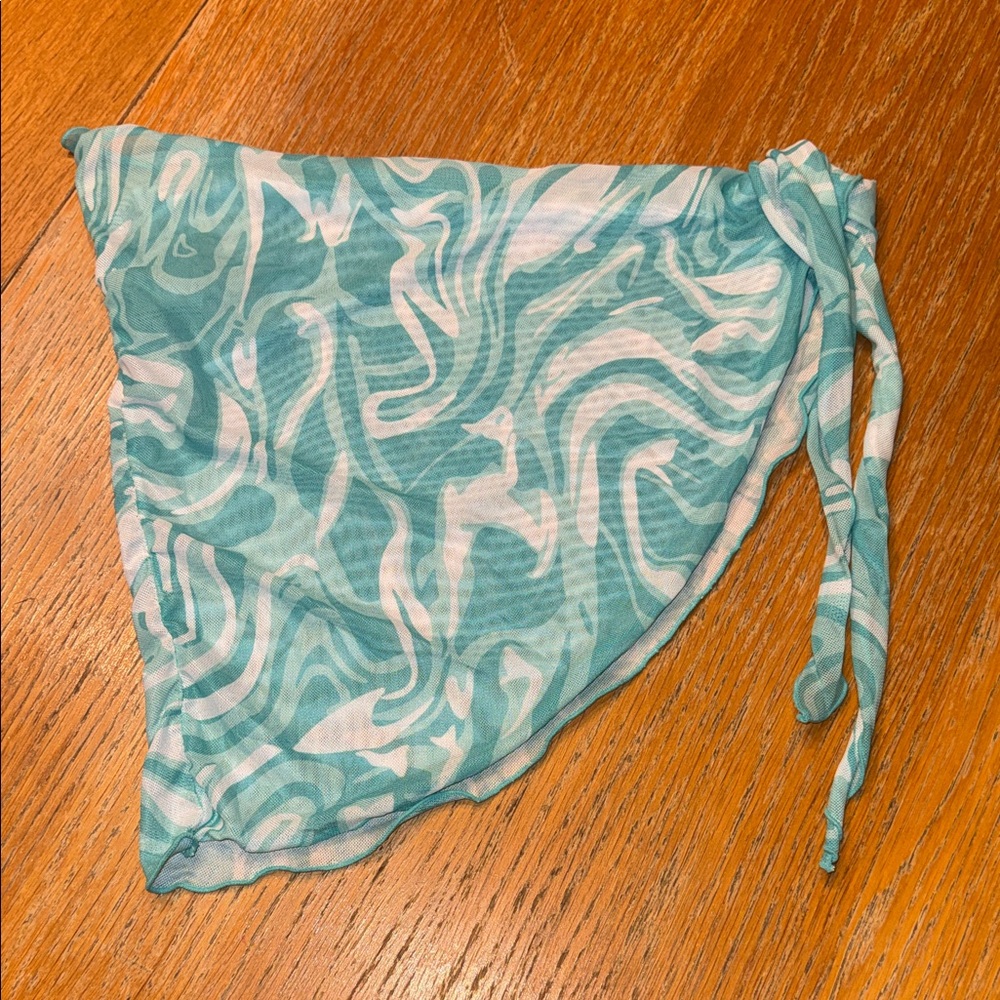 SHEIN Aqua and White Swirl Swim Coverup
